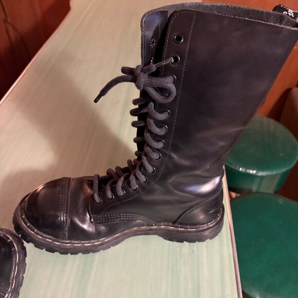 Mens Solovair Gripfast Black 14 Eye Steel Toe Capped Derby Boots UK 10 US 11 - Picture 7 of 14